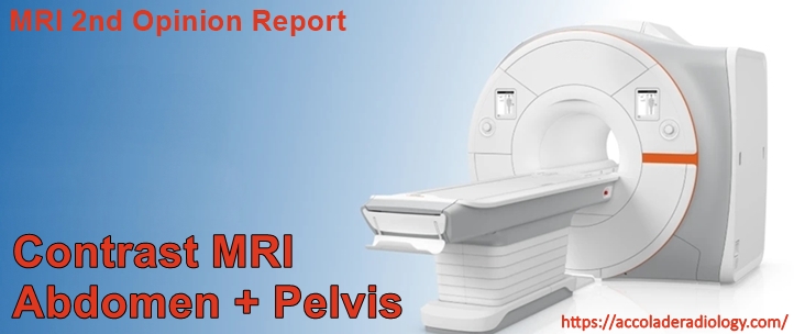 Contrast enhanced MRI of abdomen and pelvis